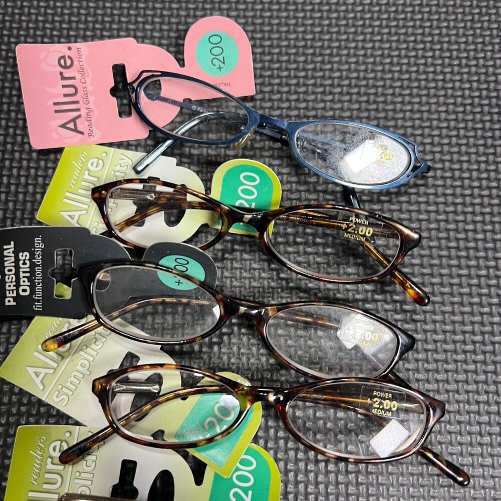 Set Of 6 Reading Glasses +2.00 Strength Mixed Brands & Styles Medium Size - Picture 2 of 5